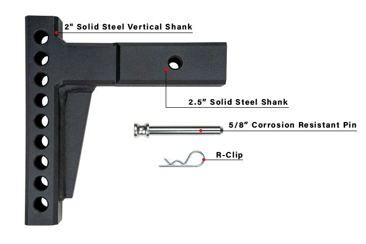 BulletProof 2.5" Weight Distribution Shank- Parts Included