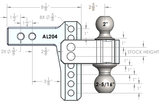 Specifications of the AL204 Aluminum Drop Hitch