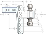 Specifications of the AL206 Aluminum Drop Hitch