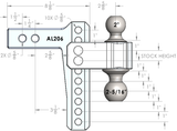 Specifications of the AL206 Aluminum Drop Hitch