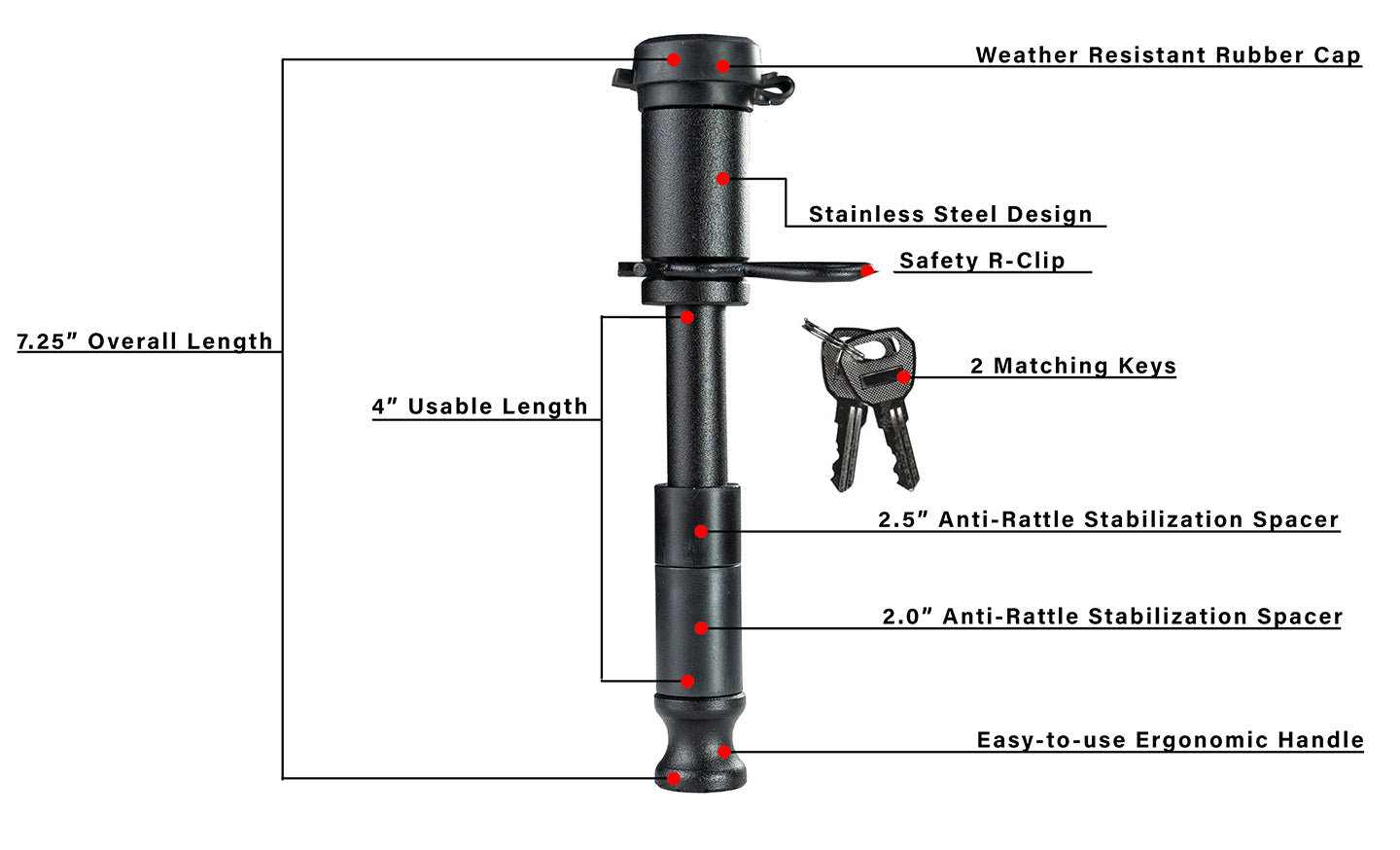 5/8-Inch BulletProof Locking Pin Black Ops Edition- Production Description