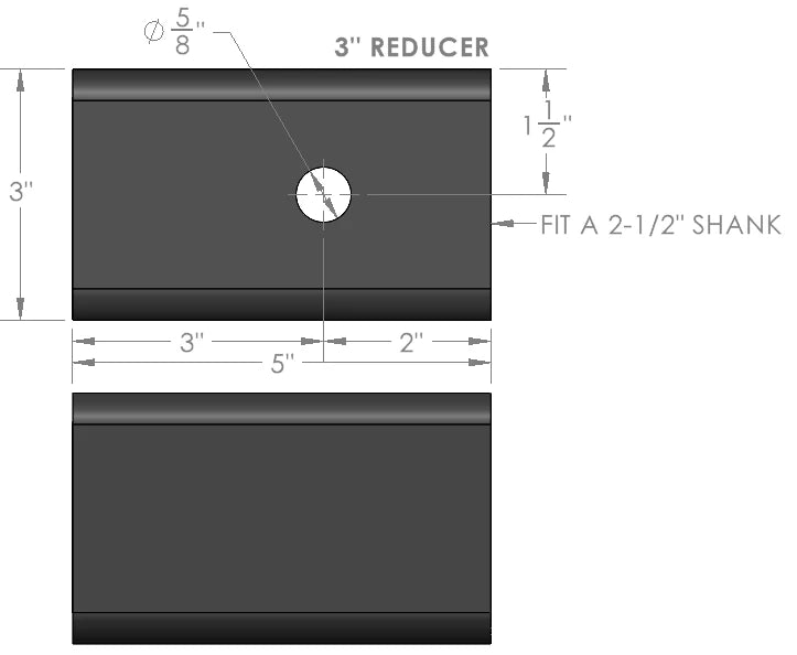 BulletProof Hitches 3" to 2.5" Reducer Sleeve- Production Specifications