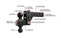 Features of 2.0 Inch Light Duty 2 Inch Drop/Rise Hitch