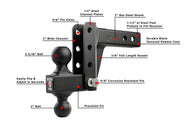 Features of 2.0 Inch Light Duty 4 Inch Drop/Rise Hitch