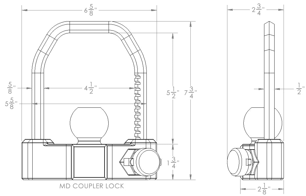 BulletProof Medium Duty Coupler Lock- Production Specifications