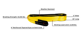 Features of BulletProof Medium Duty 2 Inch Tow Strap