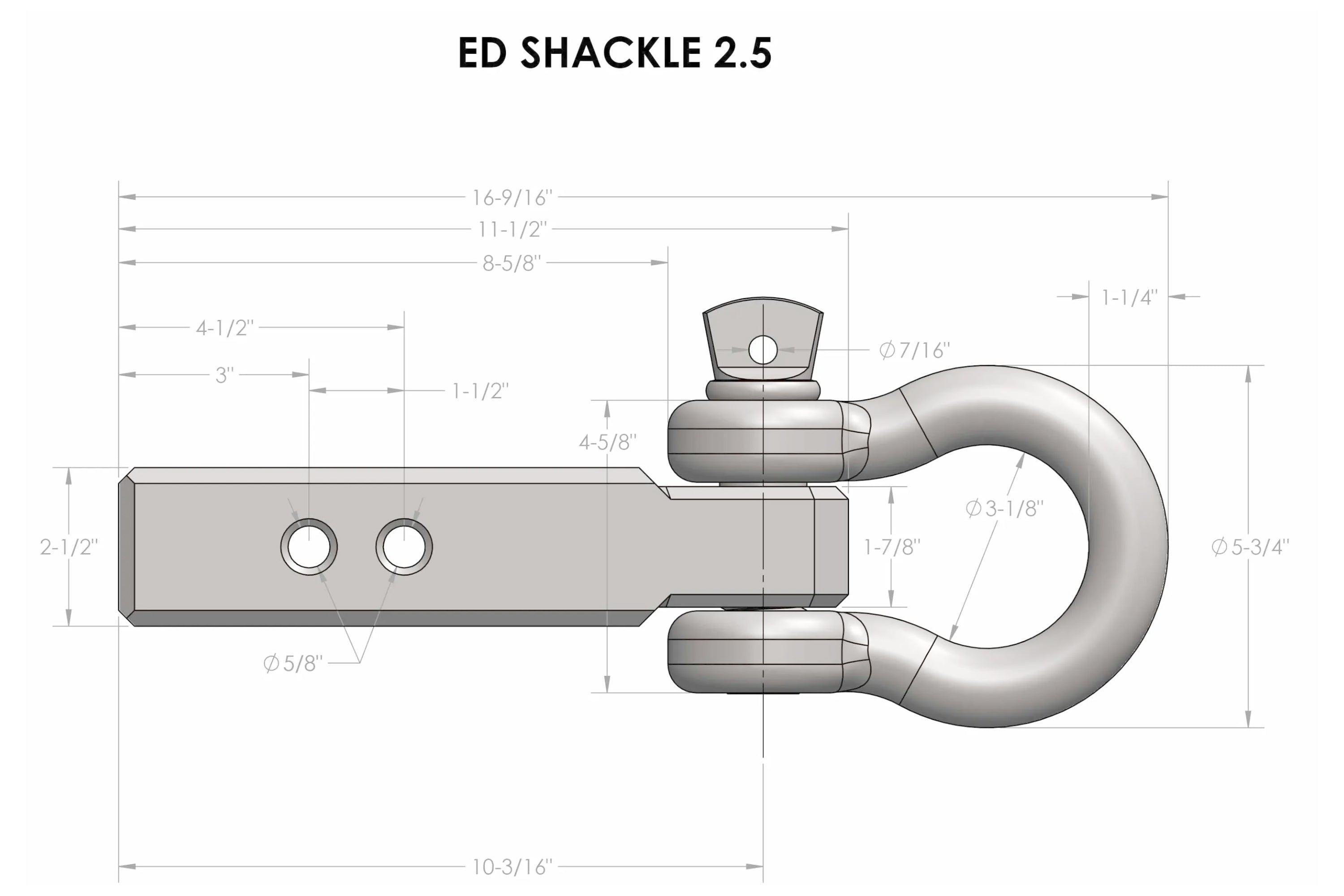 BulletProof 2.5" Extreme Duty Receiver Shackle Design Specification