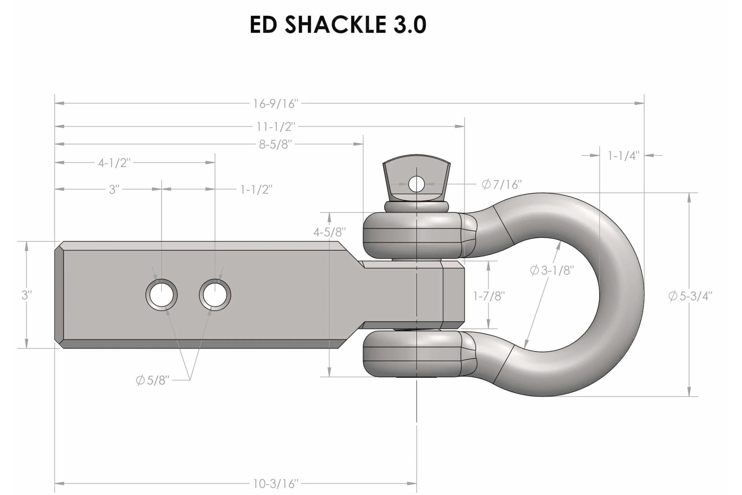 BulletProof 3.0" Extreme Duty Receiver Shackle Design Specification