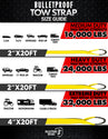 Features of BulletProof Extreme Duty 4 Inch Tow Strap