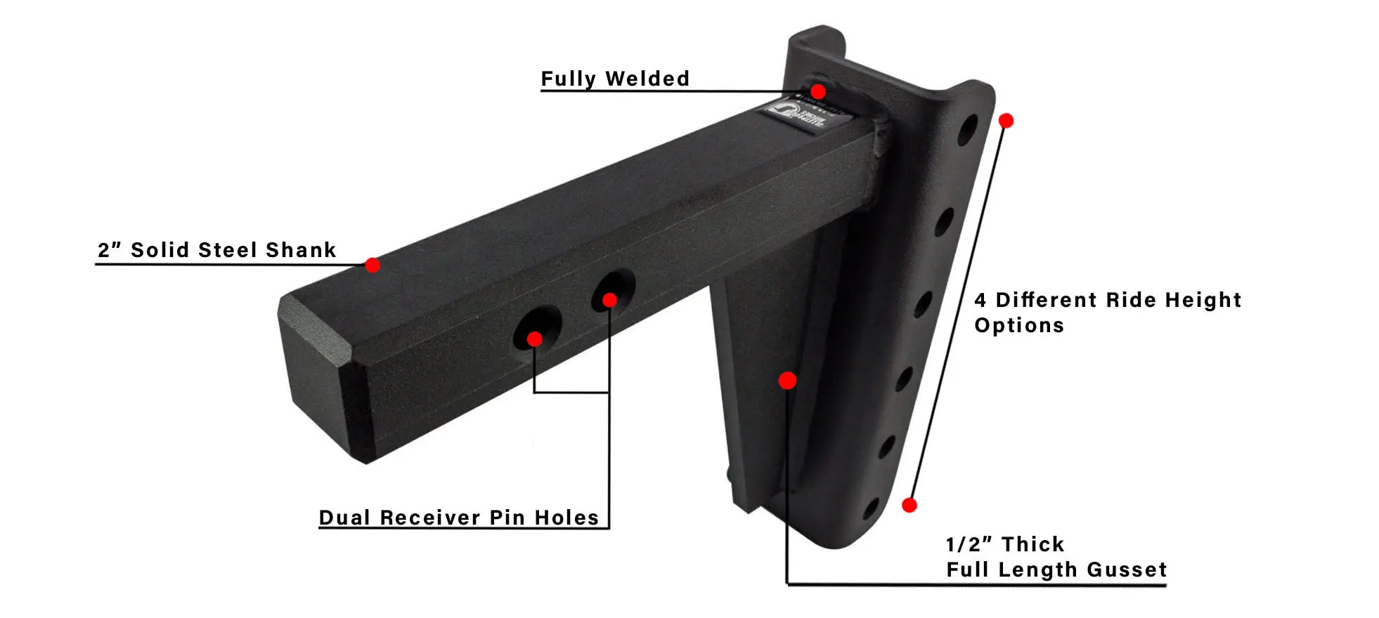 2.0" Extreme Duty 6" Drop/Rise Hitch- Shank Information