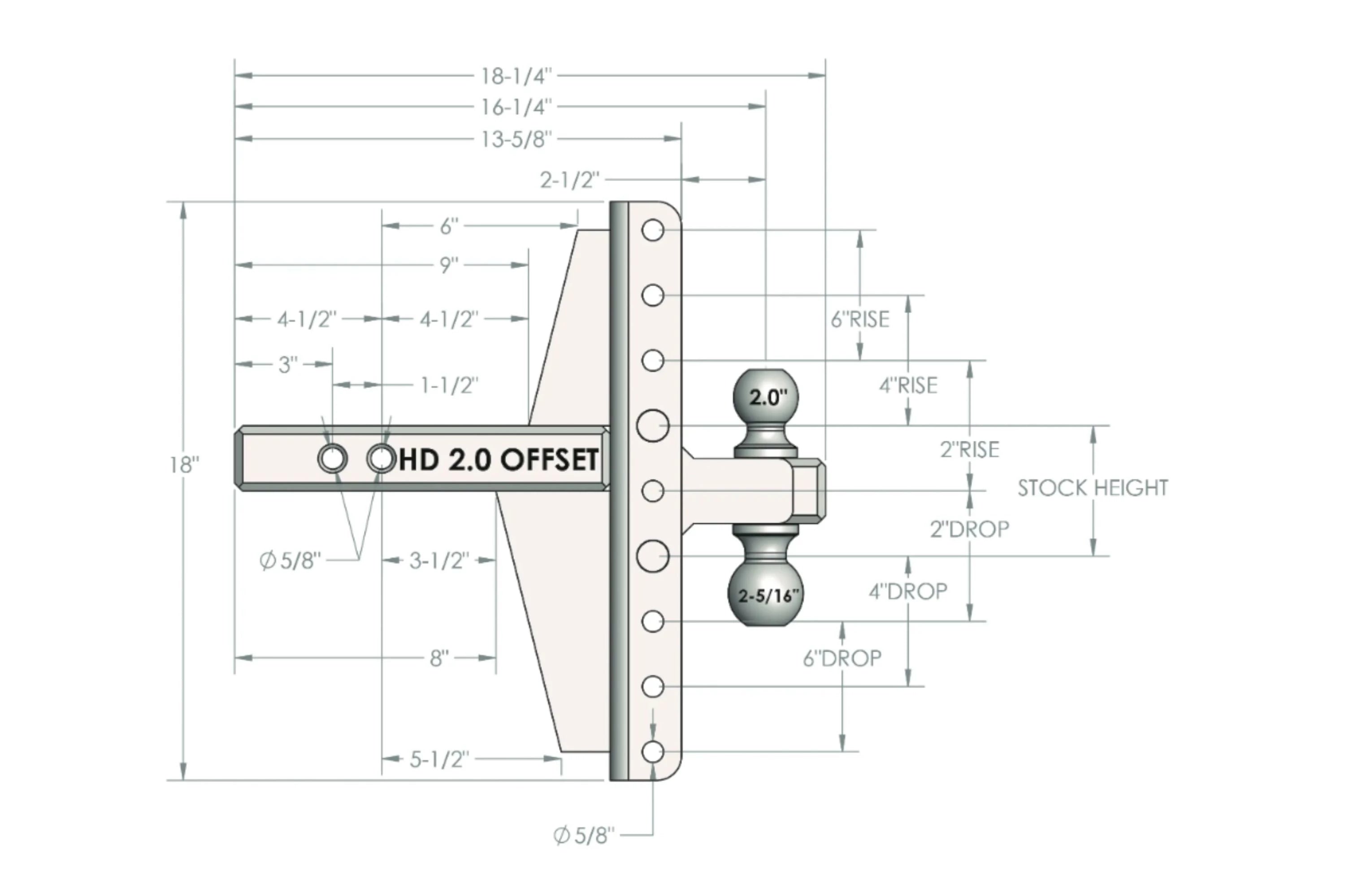 2.0" Heavy Duty 4" & 6" Offset Hitch- Production Specifications