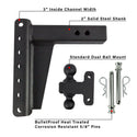 Features of 2.0 Inch Heavy Duty 8 Inch Drop/Rise Hitch